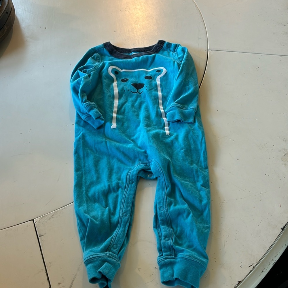 🍀Tea Collection Blue and White Bodysuit with Long Sleeves and Cozy Fabric
